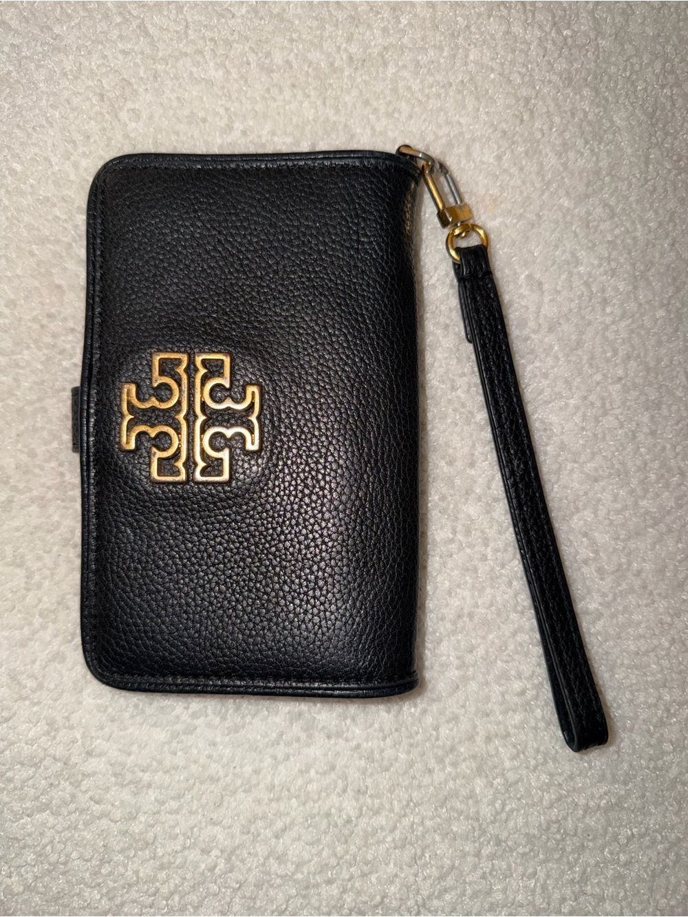 Tory Burch Black Leather Wristlet Wallet